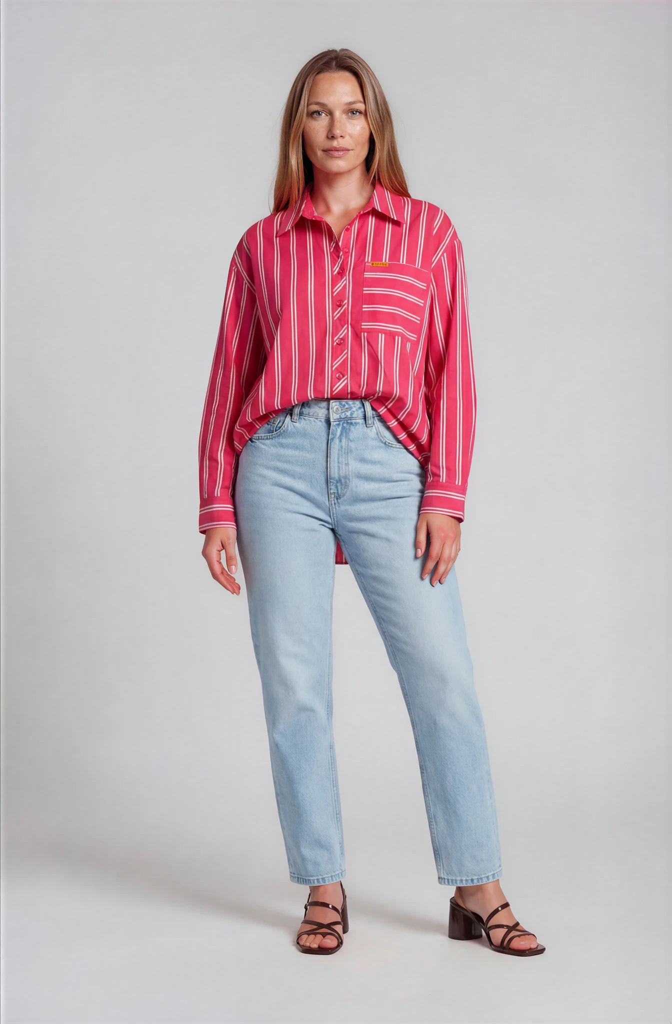 COTTON STRIPE TEENA BLOUSE MB 1046