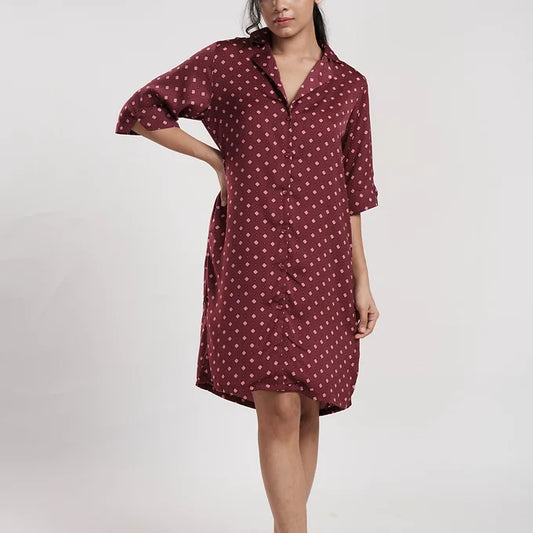 SATIN VALANTINA NIGHT SHIRT MN 379-3RD