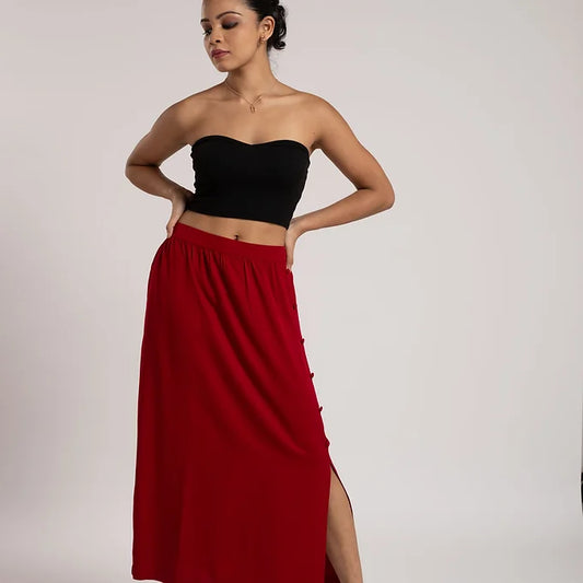 TWILL VISCOSE CASUAL SKIRT MS 049