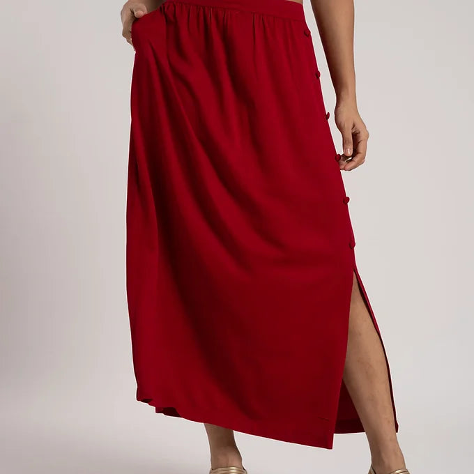 TWILL VISCOSE CASUAL SKIRT MS 049