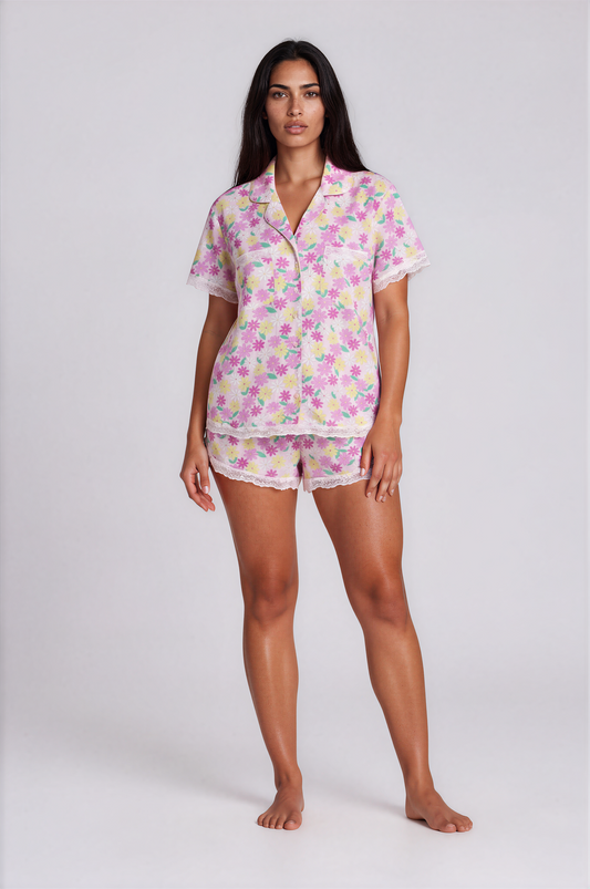 COTTON MIMMY PJ SET MN 416 TEE WITH SHORT