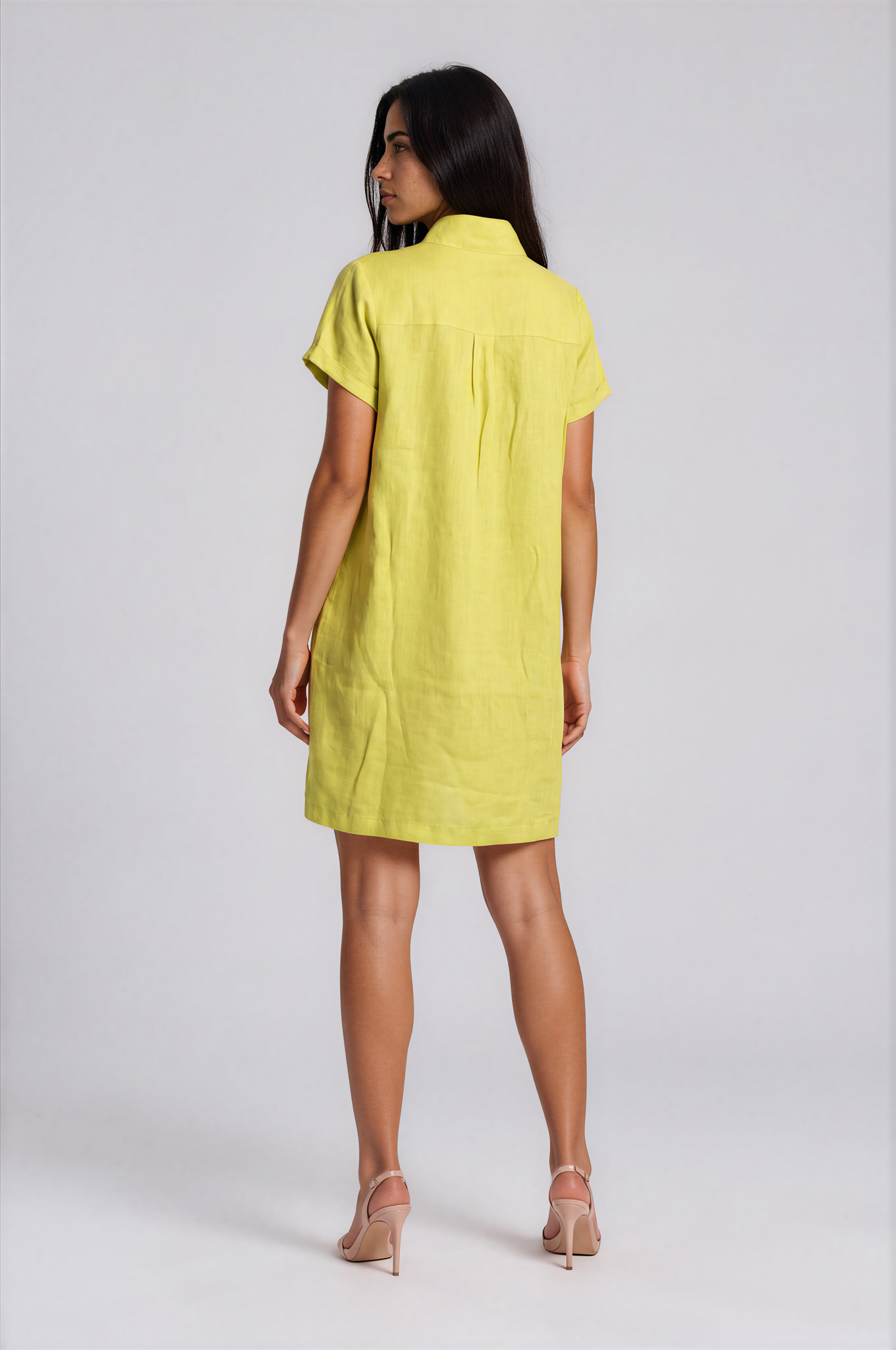 LINEN SHIRTY DRESS MD 398