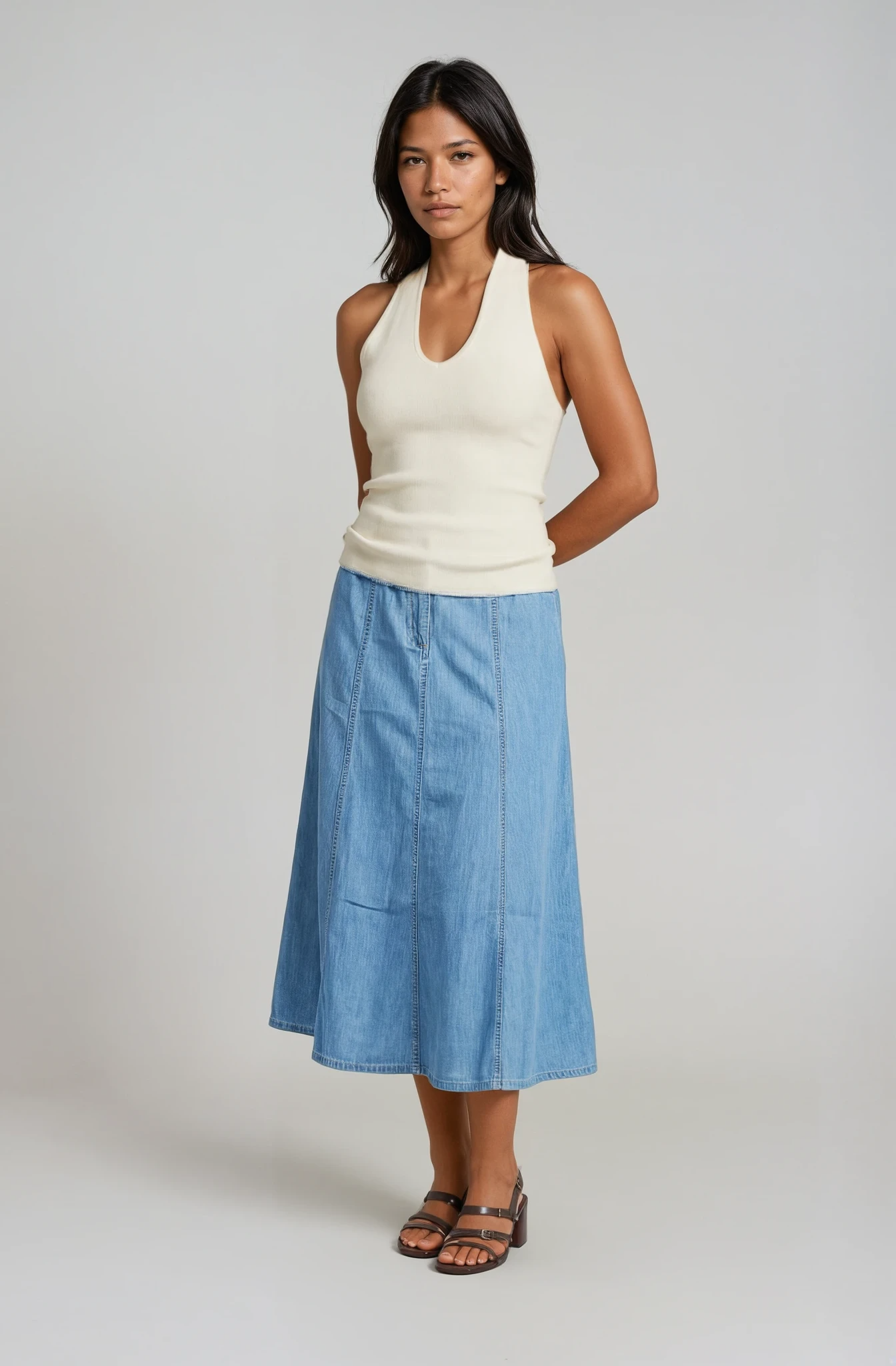 CHAMBRAY ANNA SKIRT MS 56