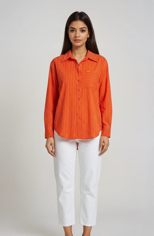 COTTON STRIPE TEENA BLOUSE MB 1046