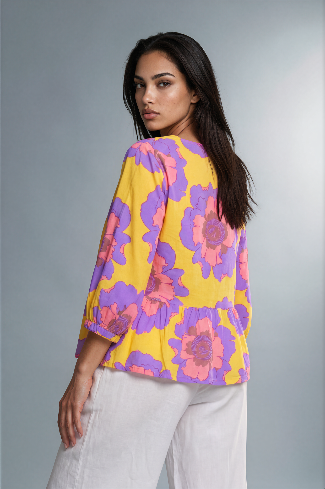 LINEN PRINTED VINDY TOP MB 1084