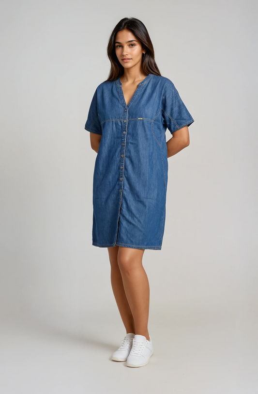 CHAMBRAY ELBA DRESS MD 375