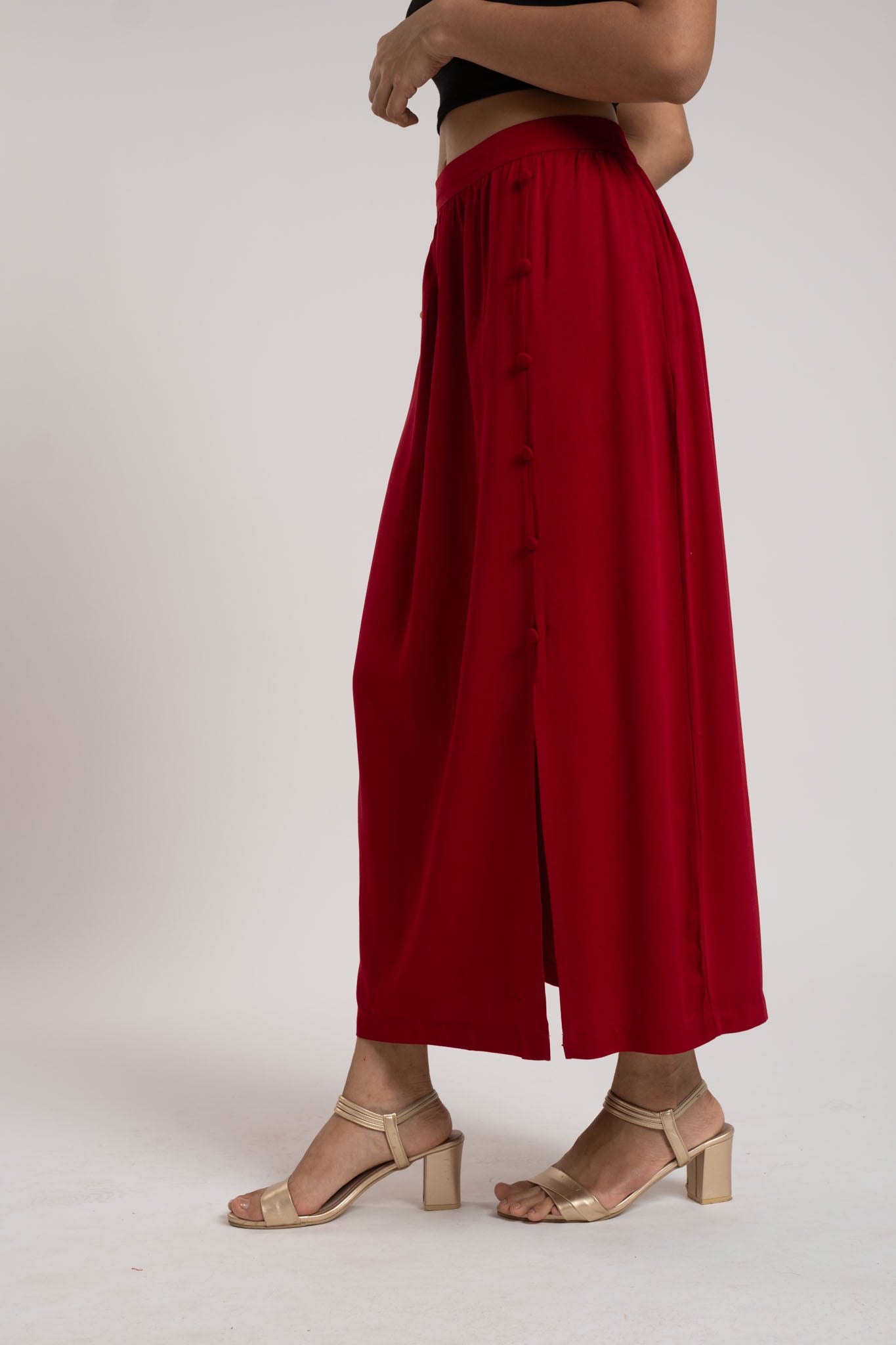 Side Buttoned Long Skirt MS 49 image 4